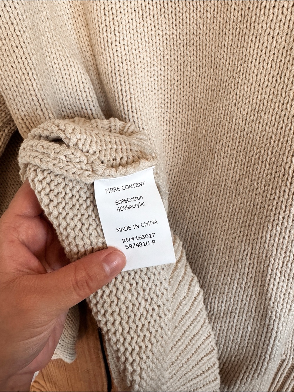 Sz L/XL Princess Polly Harmony Balloon Sleeve Knit Crewneck Sweater In Beige NWT - Picture 4 of 8